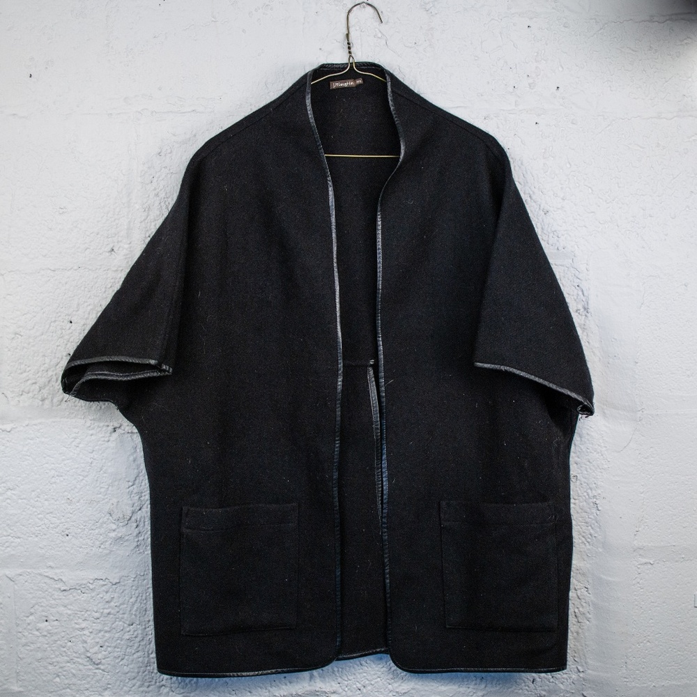 J. McLaughlin 100% Wool with Faux Leather Jacket